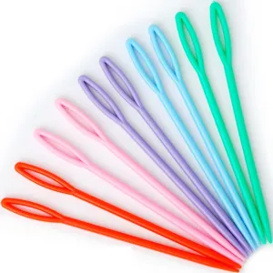 2 3/4\" Multicolor  Plastic Sewing Needles Child Plastic Kid Weave Education Sewing Knitting Cross Stitch Knit Needle 50pcs"
