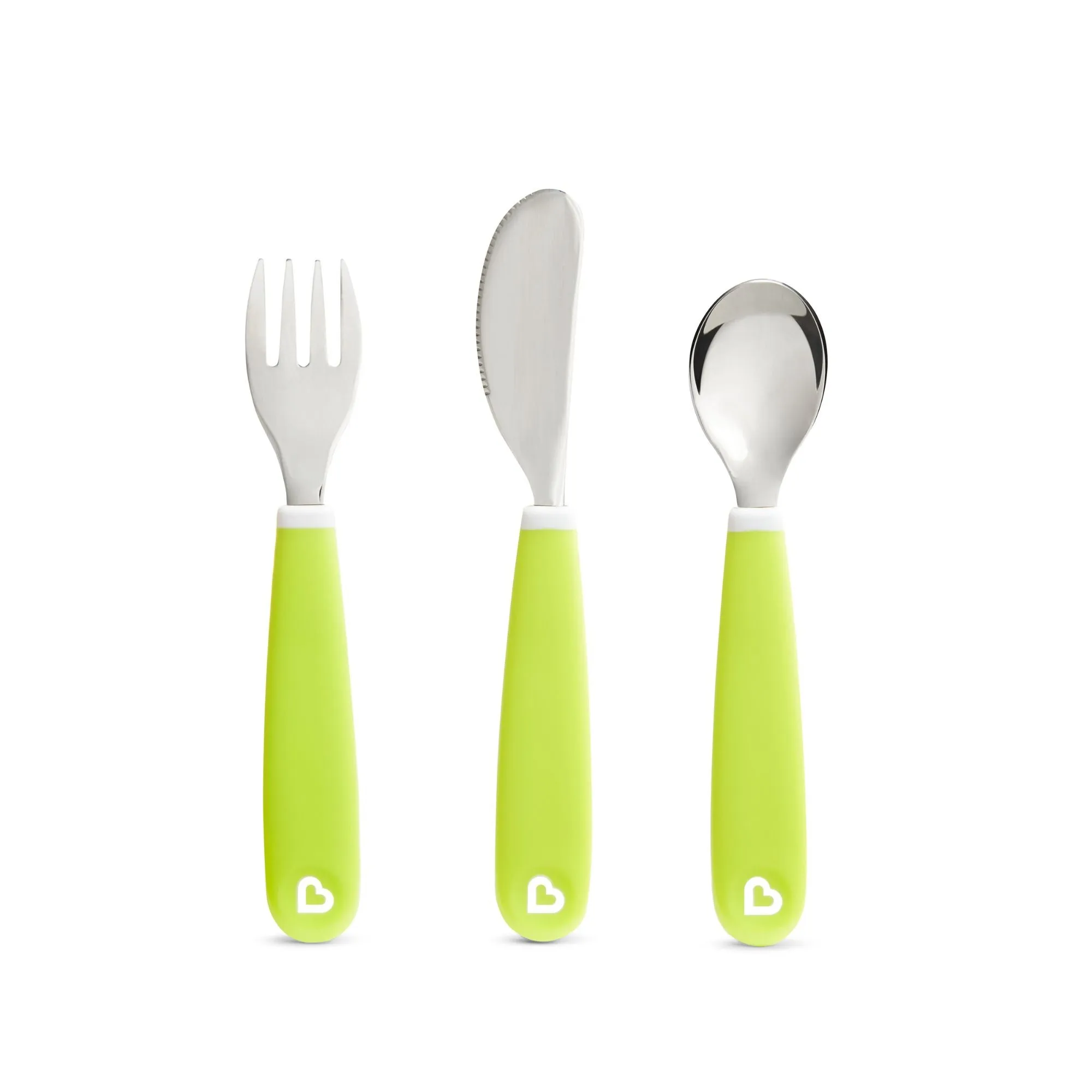 [2 Pack] Munchkin Splash™ Toddler Fork, Knife & Spoon Set (Green)