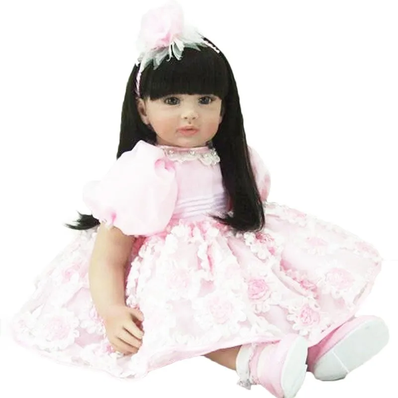 56cm Baby Princess Dolls Handmade Silicone Cute Girls Dolls Lifelike Toddler Babies Dolls