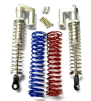 58820S 1/8 Scale RC Alloy Piggyback Shock Absorbers Damper Set 2 Silver 120mm