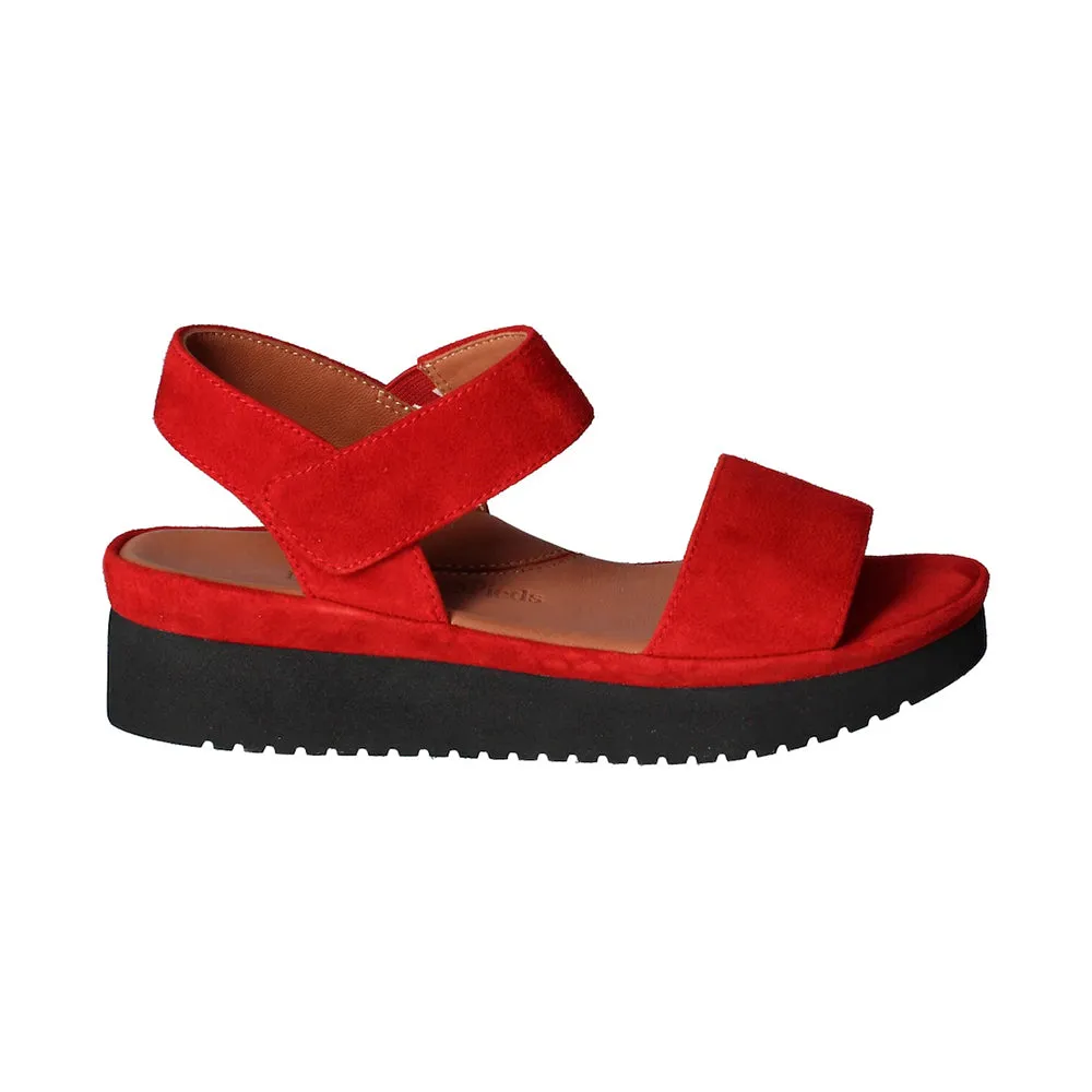 Abrilla Sandal - Red Kid Suede