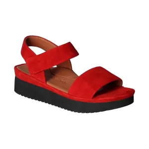 Abrilla Sandal - Red Kid Suede