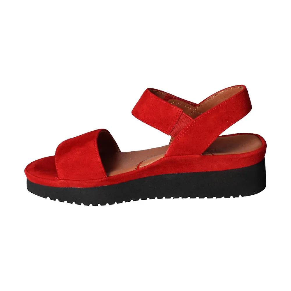Abrilla Sandal - Red Kid Suede