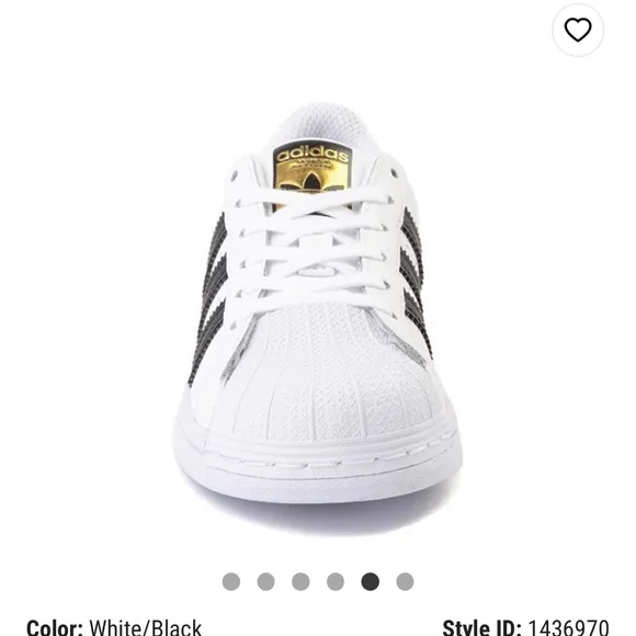 Adidas Superstar Athletic Shoe - Big Kid - White Black Size 5.5 NWT