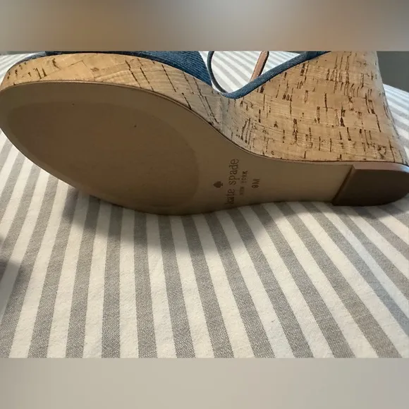 Adorable Kate Spade Janae denim blue Wedge Sandals size 9