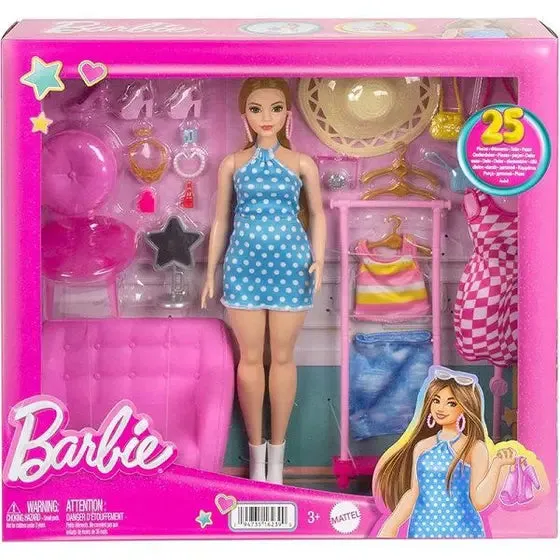 Barbie Doll And Fashion Set, Barbie Clothes With Closet Accessories