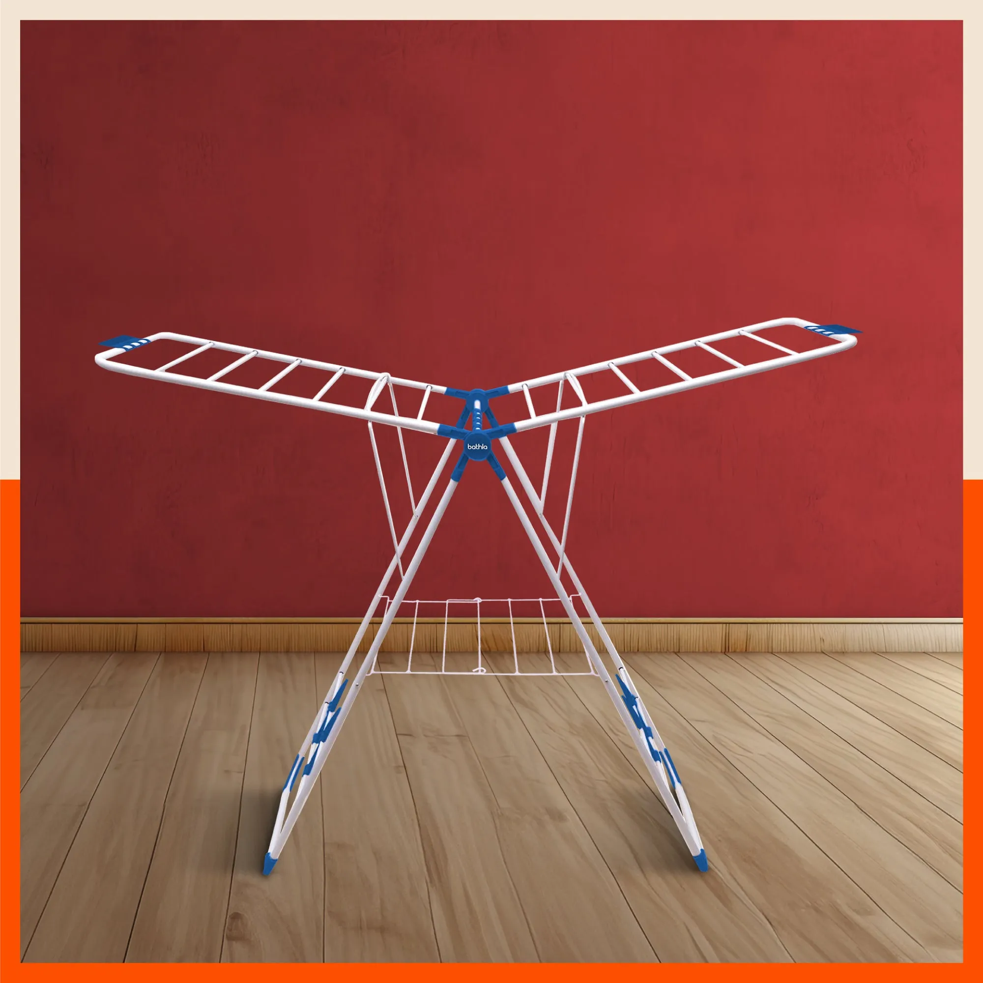 Bathla Mobidry Neo - Foldable Cloth Drying Stand For Home (Blue)