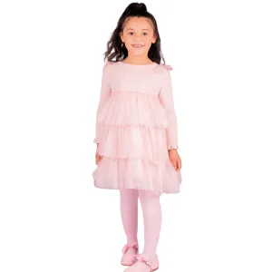 Beau Kid Pink Tulle Knit Ra Ra Dress
