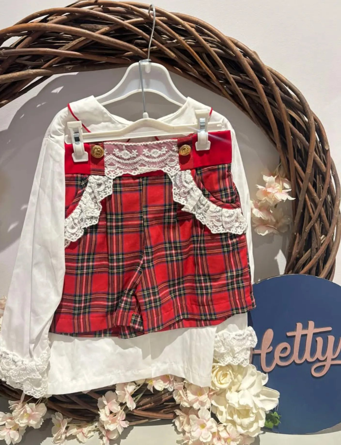 Beau Kid Tartan Blouse & Shorts