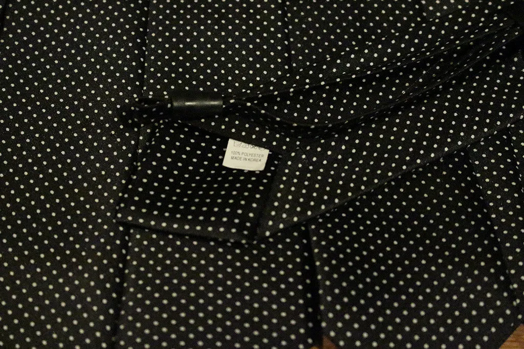 Black Dotted Kids Zipper Tie with Small White Dots