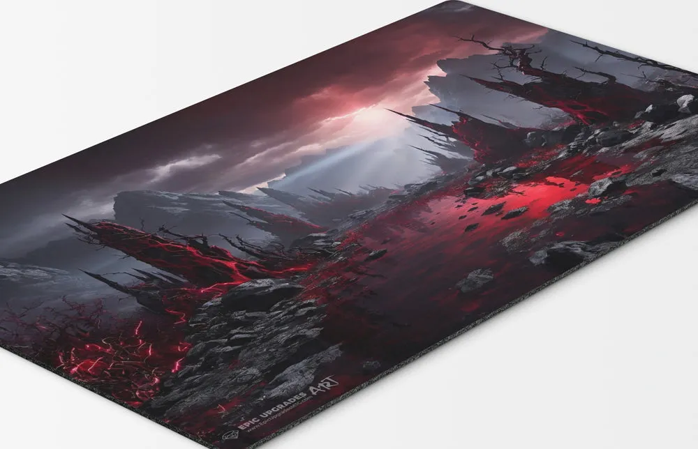 Bloodstained Mire Reimagined Playmat | 24"x14" Rakdos Magic the Gathering MTG