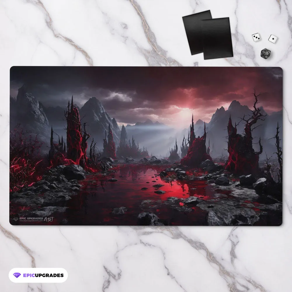 Bloodstained Mire Reimagined Playmat | 24"x14" Rakdos Magic the Gathering MTG