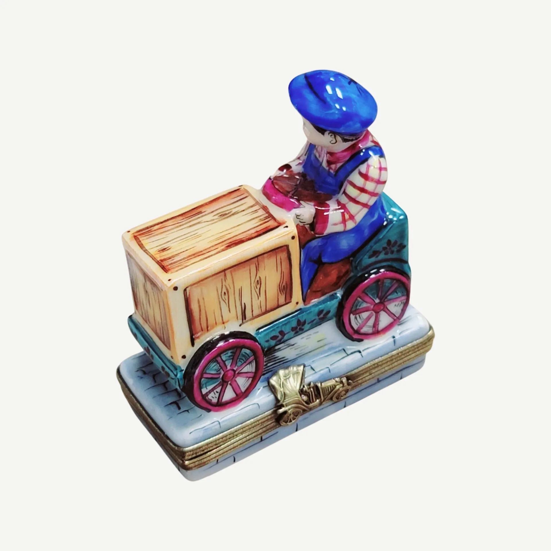 Boy Kid on Cart Bike