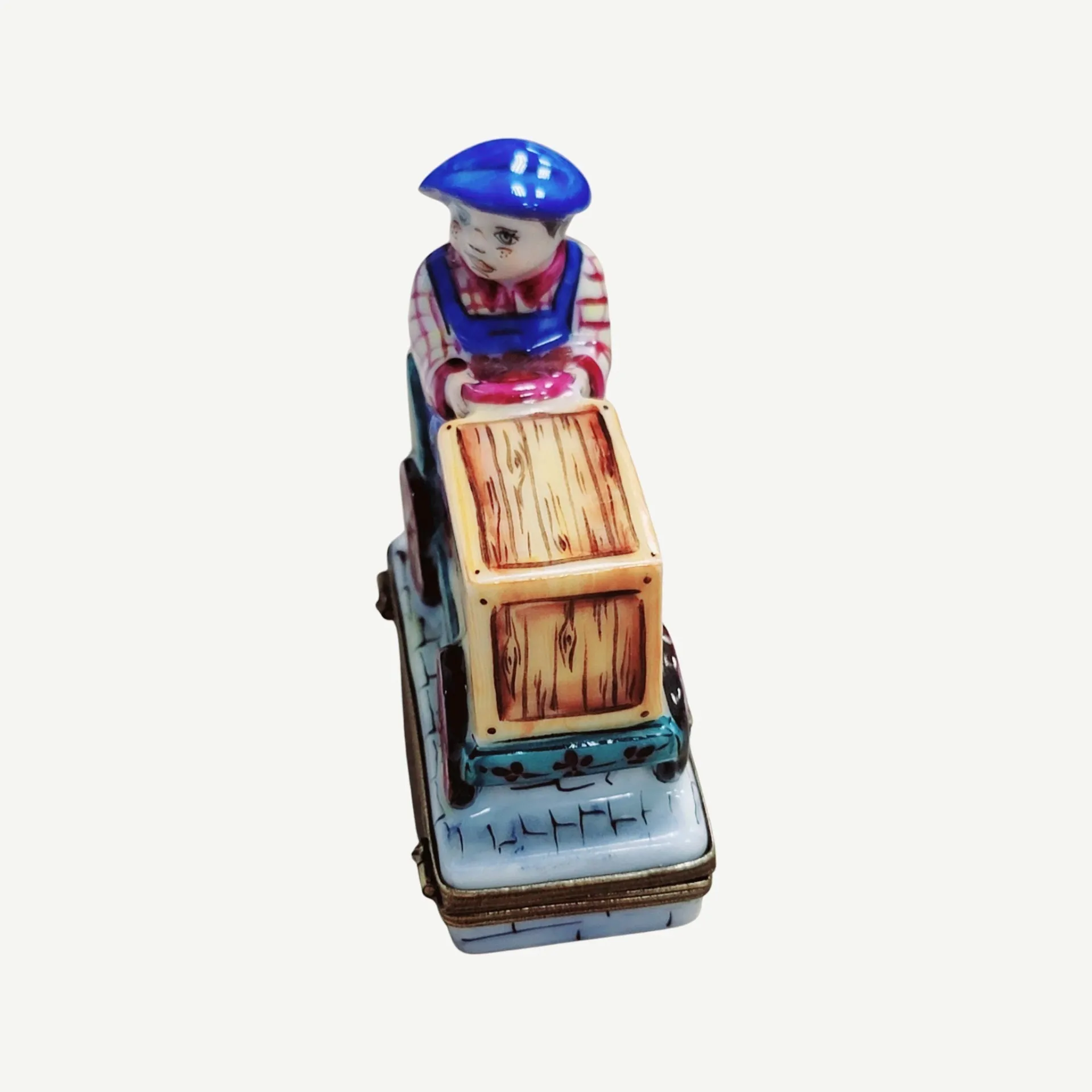 Boy Kid on Cart Bike