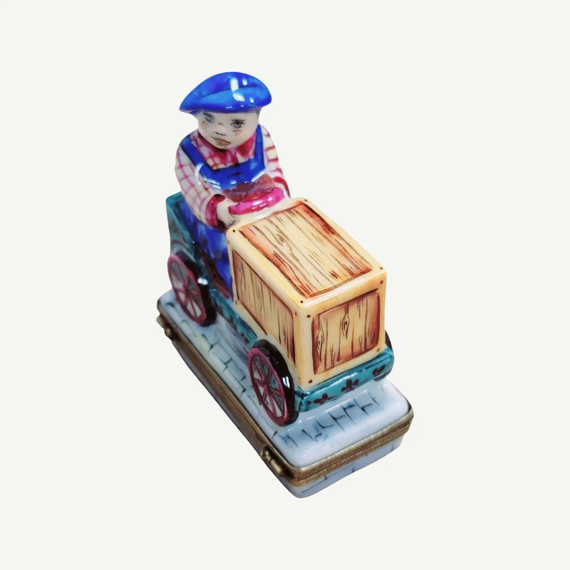 Boy Kid on Cart Bike