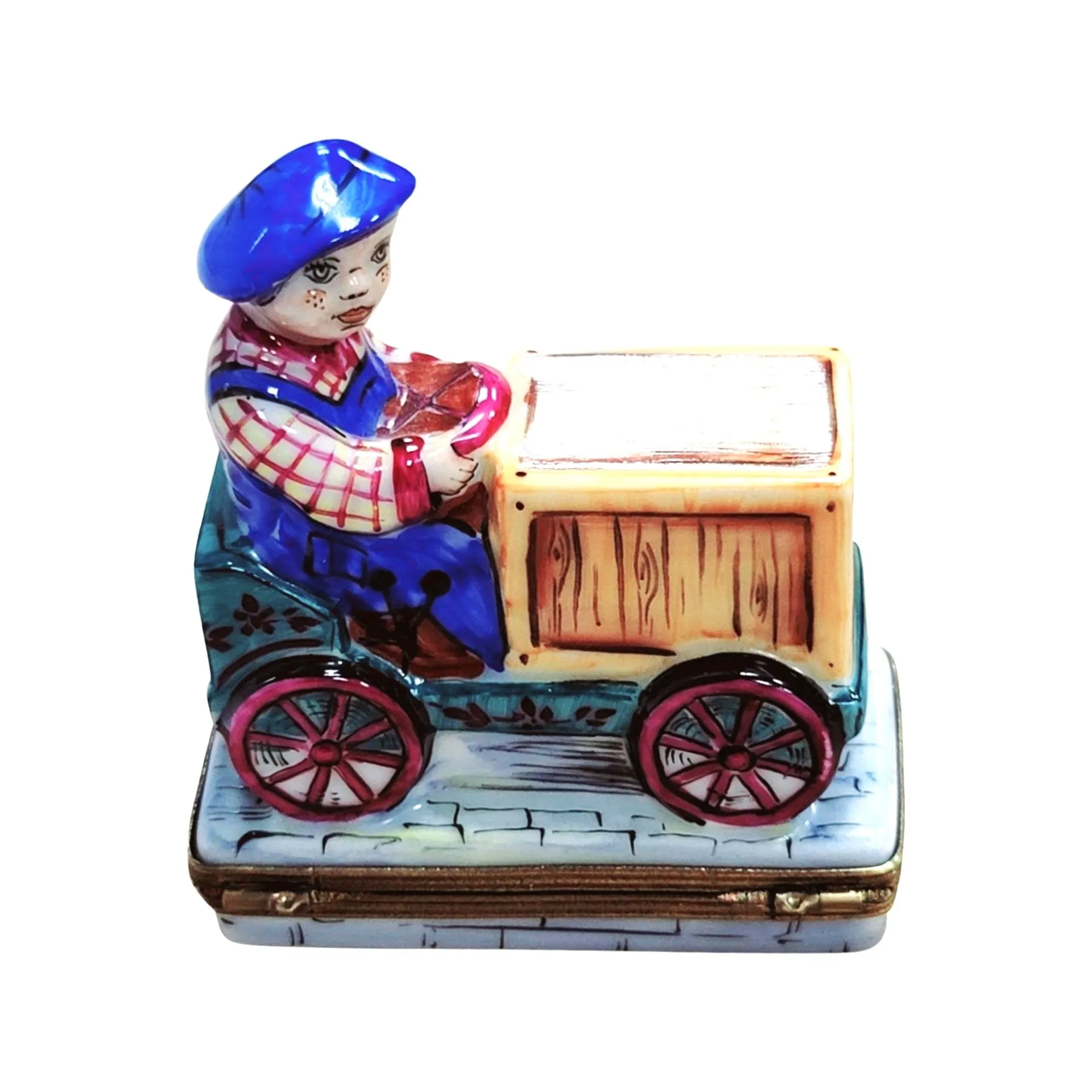 Boy Kid on Cart Bike