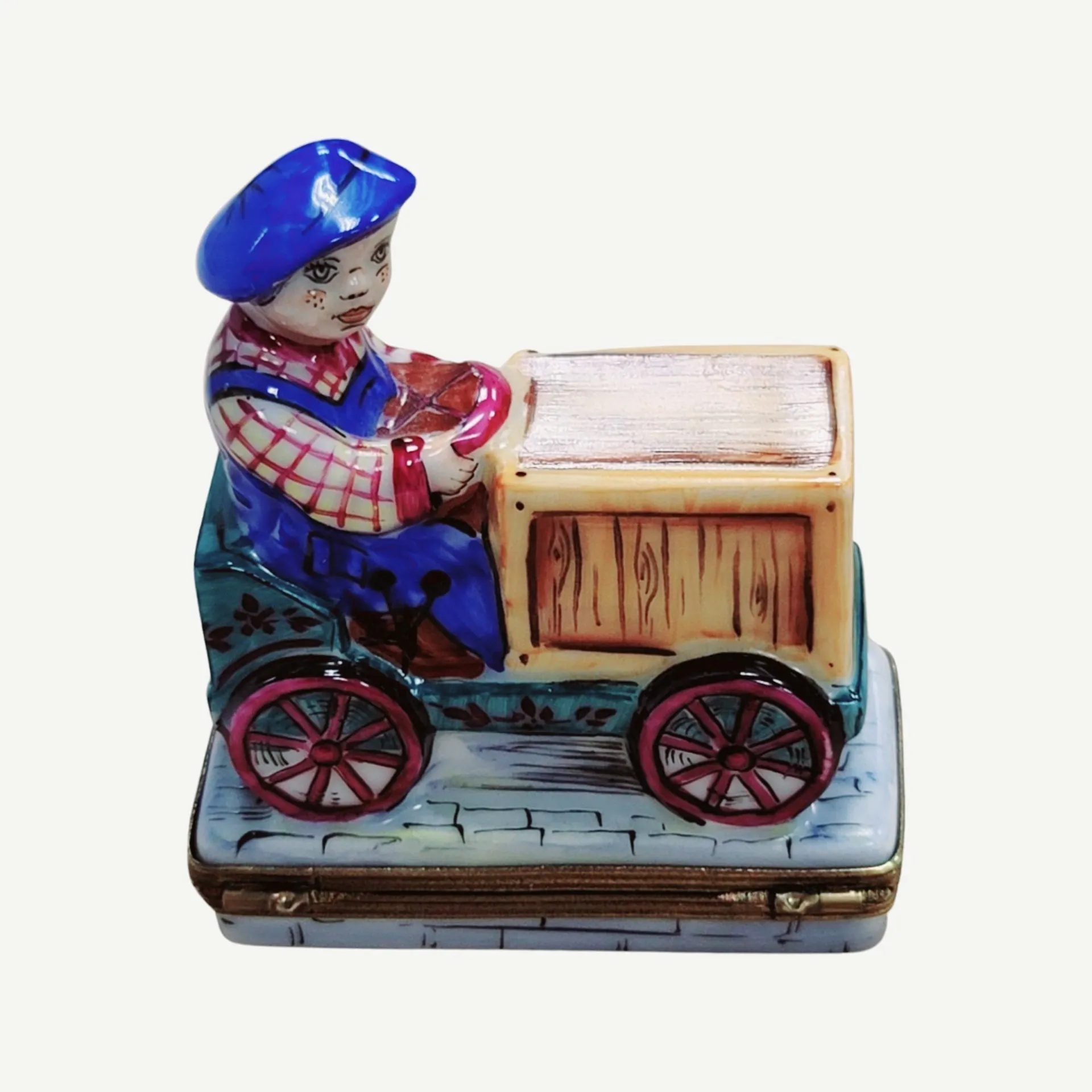 Boy Kid on Cart Bike