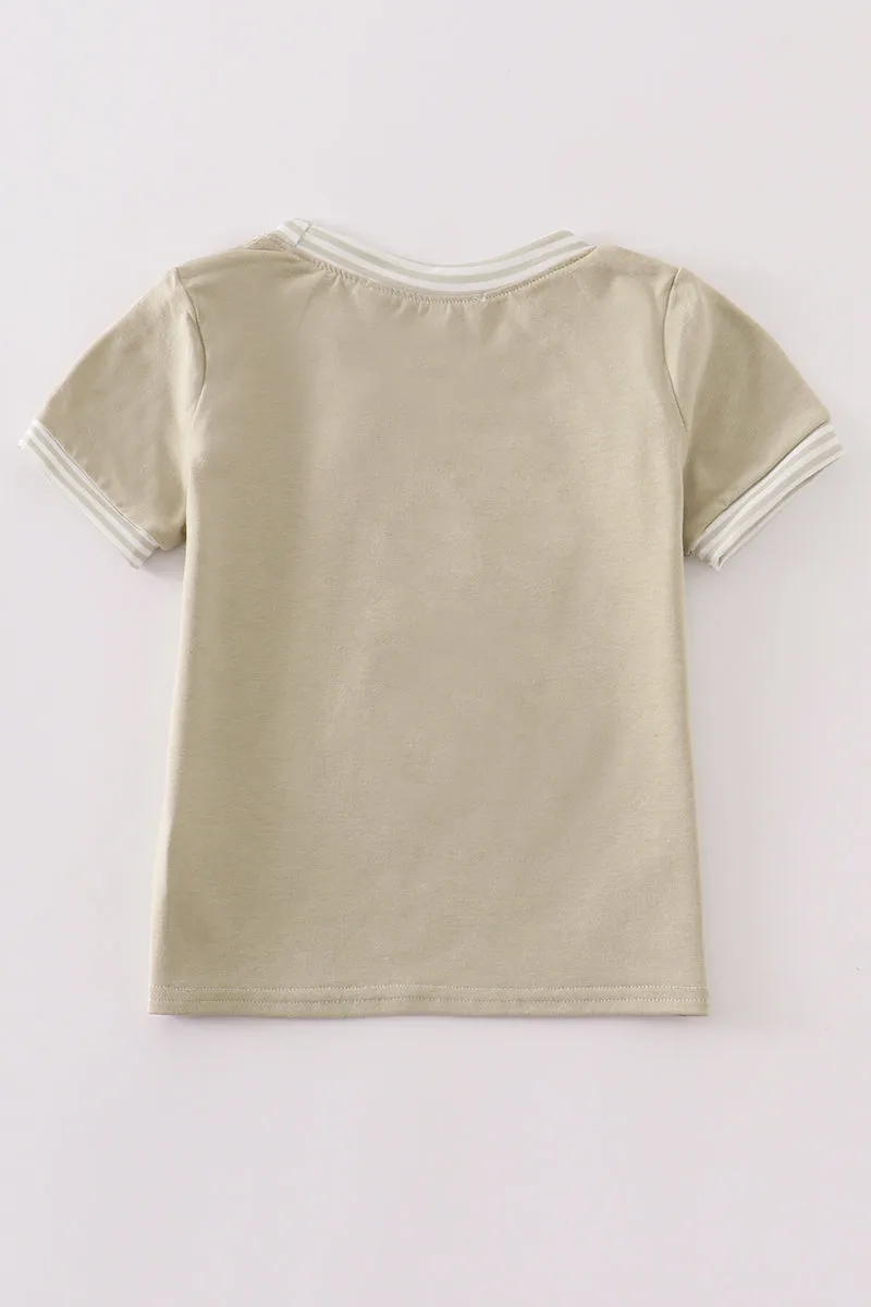 Camouflage deer applique boy top