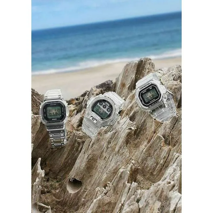 CASIO G-SHOCK 40TH ANNIVERSARY CLEAR REMIX DIGITAL DIAL TRANSPARENT MEN WATCH DW-5040RX-7JR