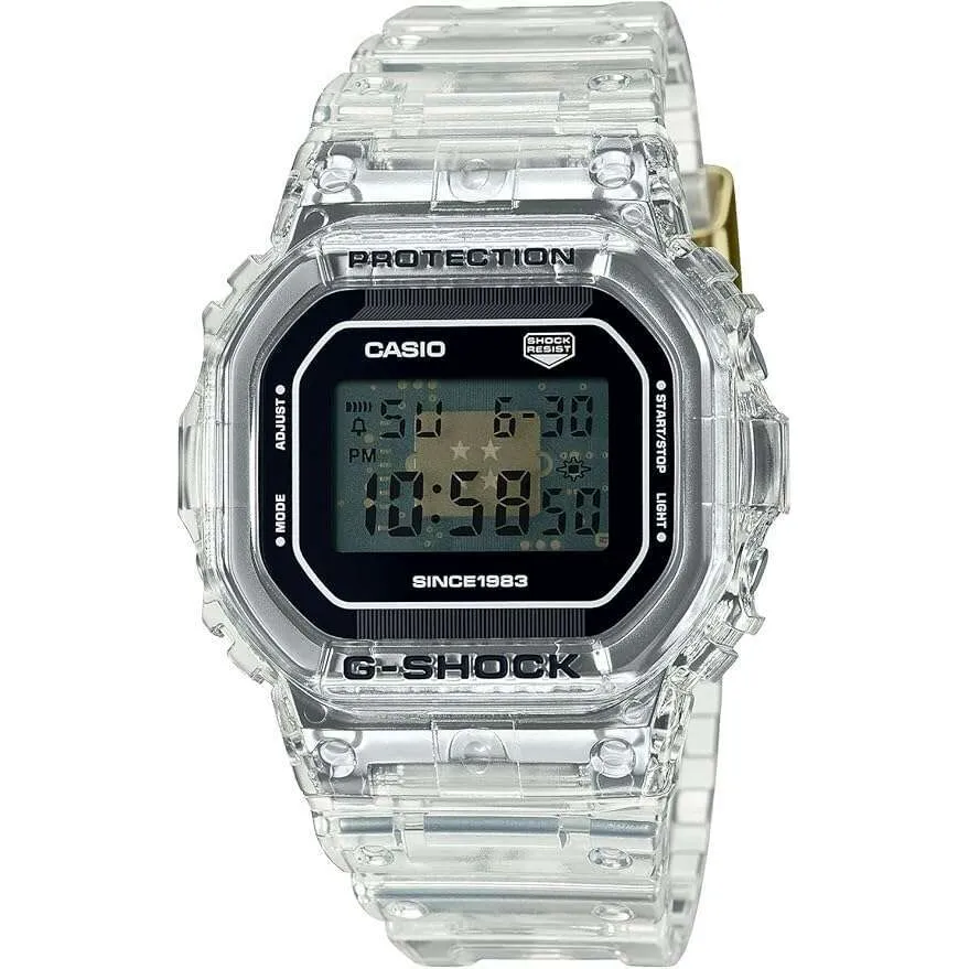 CASIO G-SHOCK 40TH ANNIVERSARY CLEAR REMIX DIGITAL DIAL TRANSPARENT MEN WATCH DW-5040RX-7JR