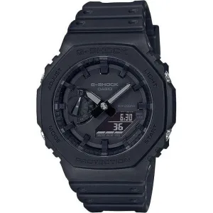 CASIO G-SHOCK CASIOAK CARBON CORE GUARD ANALOG DIGITAL ALL BLACK MEN WATCH GA-2100-1A1