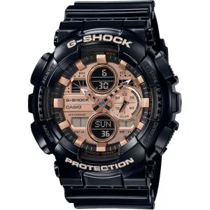 CASIO G-SHOCK GARISH COLOR SERIES BLACK & PINK GOLD MEN WATCH GA-140GB-1A2JF