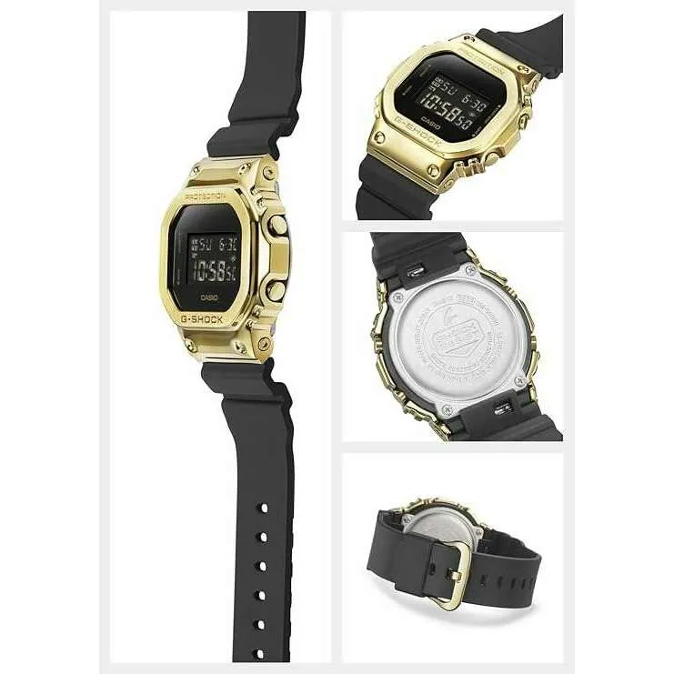 CASIO G-SHOCK METAL COVERED DAY-DATE DIGITAL BLACK & GOLD MEN WATCH GM-5600G-9JF