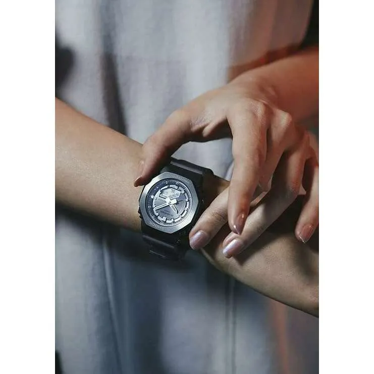 CASIO G-SHOCK MIDNIGHT FOG SERIES MID-SIZE MODEL METAL COVERED BLACK LADIES WATCH GM-S2100MF-1AJF