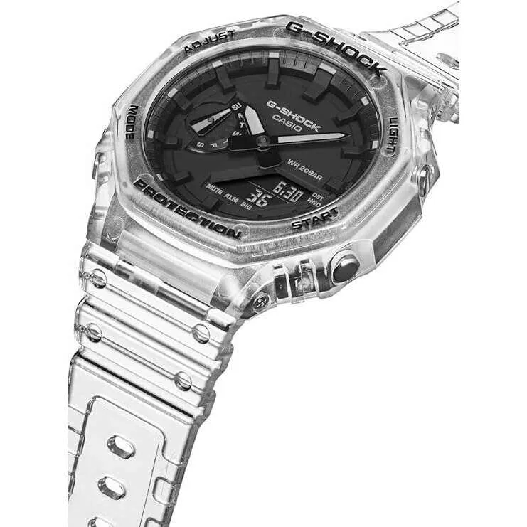 CASIO G-SHOCK SKELETON SERIES DAY-DATE TRANSPARENT MEN WATCH GA-2100SKE-7AJF