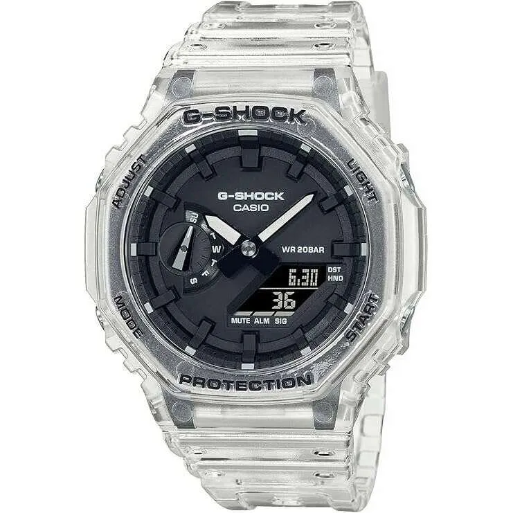 CASIO G-SHOCK SKELETON SERIES DAY-DATE TRANSPARENT MEN WATCH GA-2100SKE-7AJF