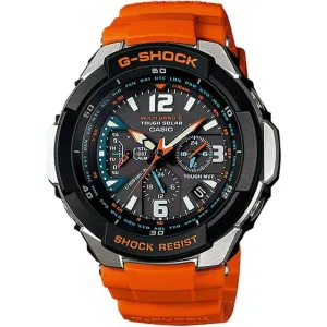 CASIO G-SHOCK SKY COCKPIT RADIO SOLAR ANALOG DIGITAL ORANGE MEN WATCH GW-3000M-4A