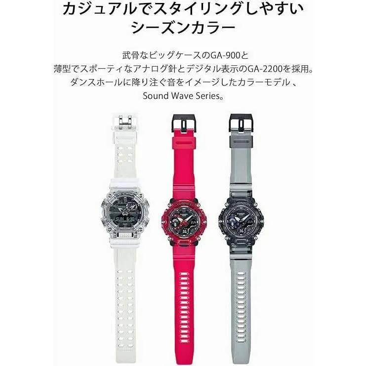 CASIO G-SHOCK SOUND WAVE SERIES ANALOG DIGITAL BLACK SKELETON MEN WATCH GA-2200SKL-8AJF