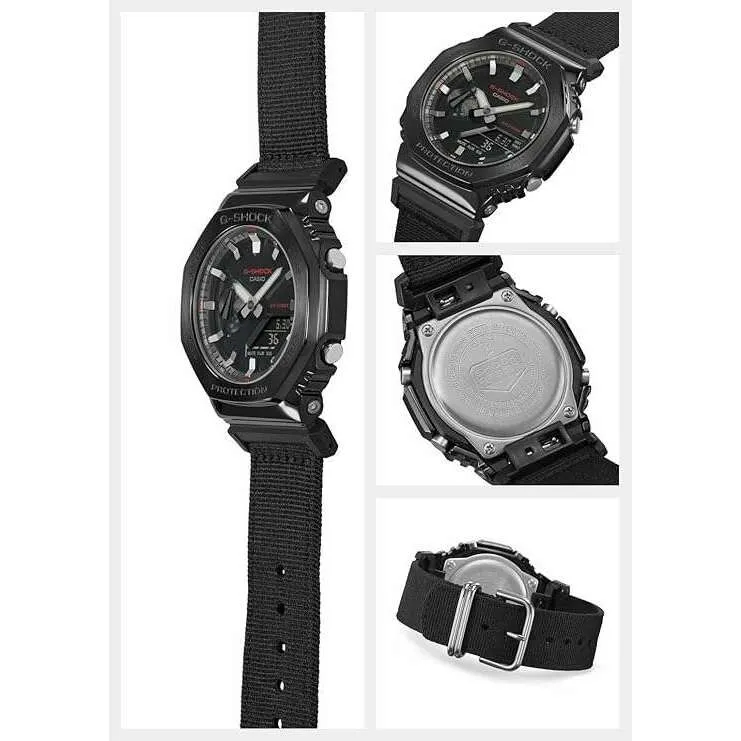 CASIO G-SHOCK WEB-EXCLUSIVE METAL COVERED BLACK FABRIC STRAP MEN WATCH GM-2100CB-1AJF