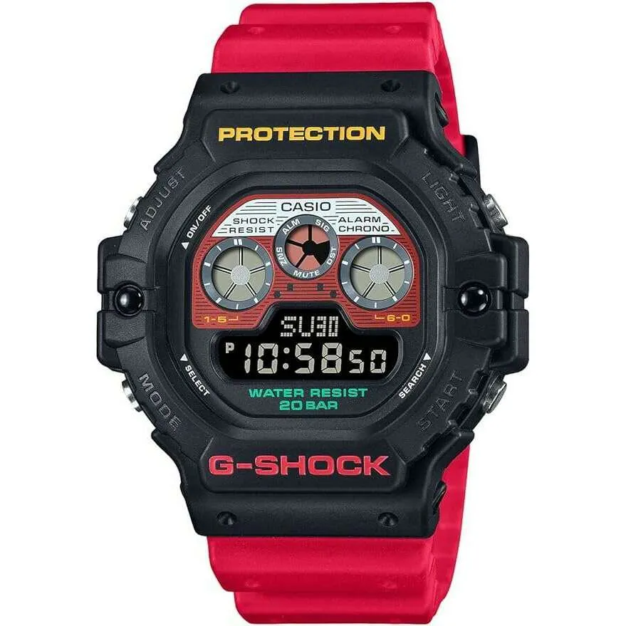 CASIO G-SHOCK WEB-EXCLUSIVE MODEL MIX TAPE SERIES BLACK & RED MEN WATCH DW-5900MT-1A4JF