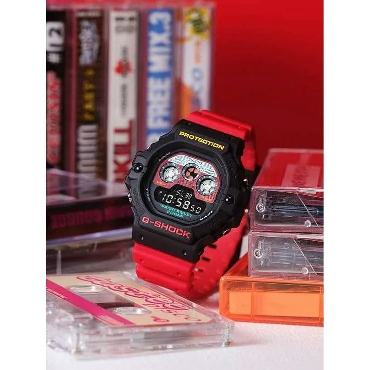 CASIO G-SHOCK WEB-EXCLUSIVE MODEL MIX TAPE SERIES BLACK & RED MEN WATCH DW-5900MT-1A4JF