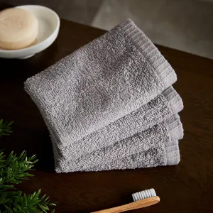 Catherine Lansfield Quick Dry Cotton Face Cloth 4 Pack Grey- new
