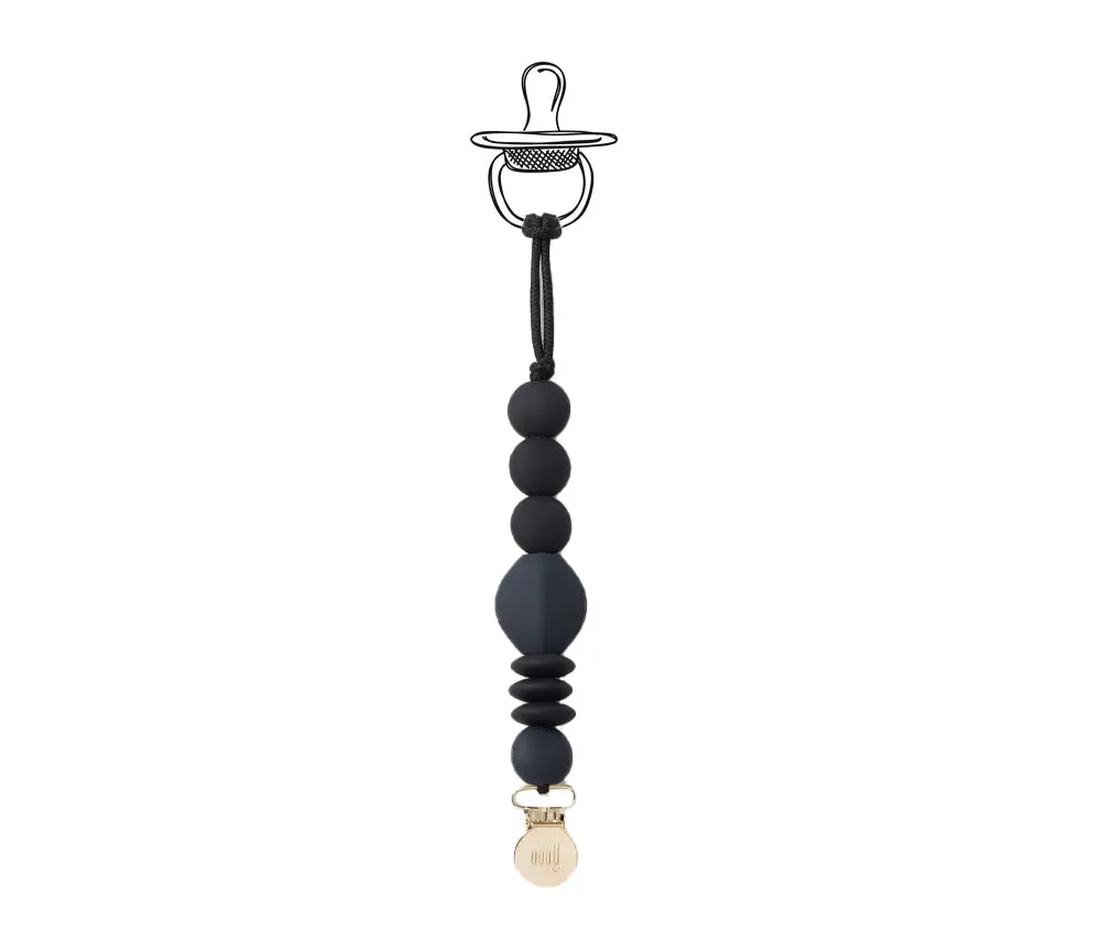 Charcoal Pacifier Clip