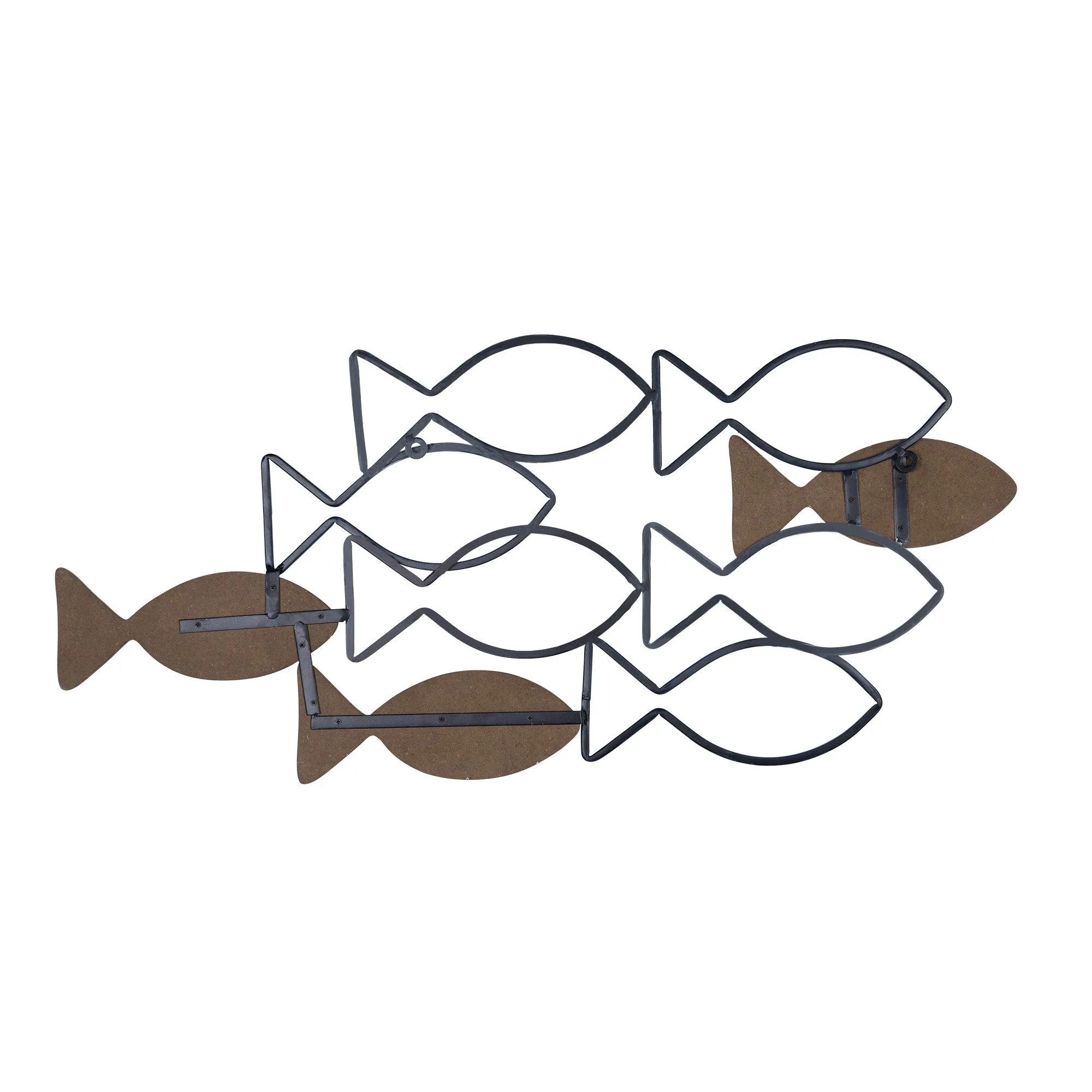 Colorful Fish Design Metal Wall Art