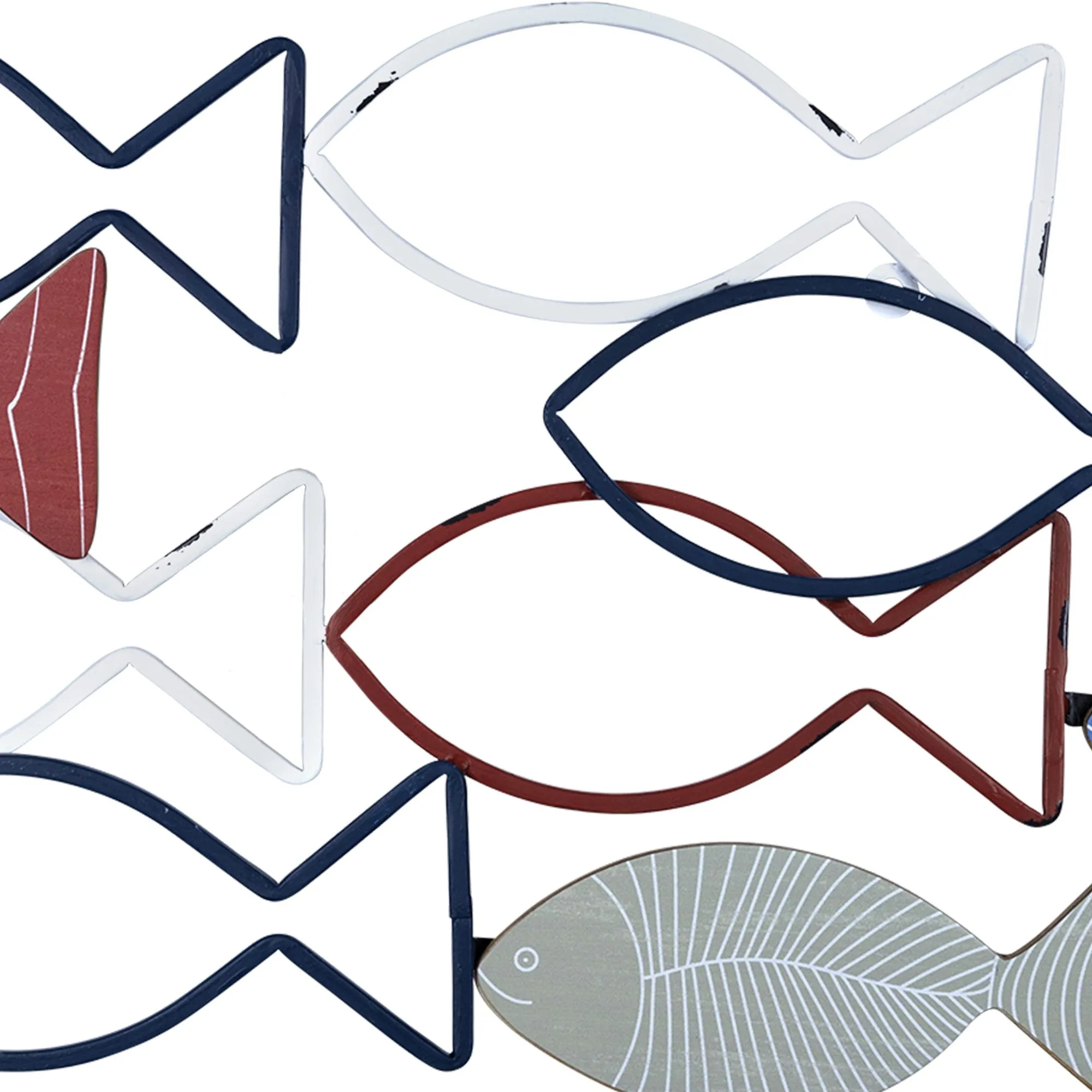Colorful Fish Design Metal Wall Art
