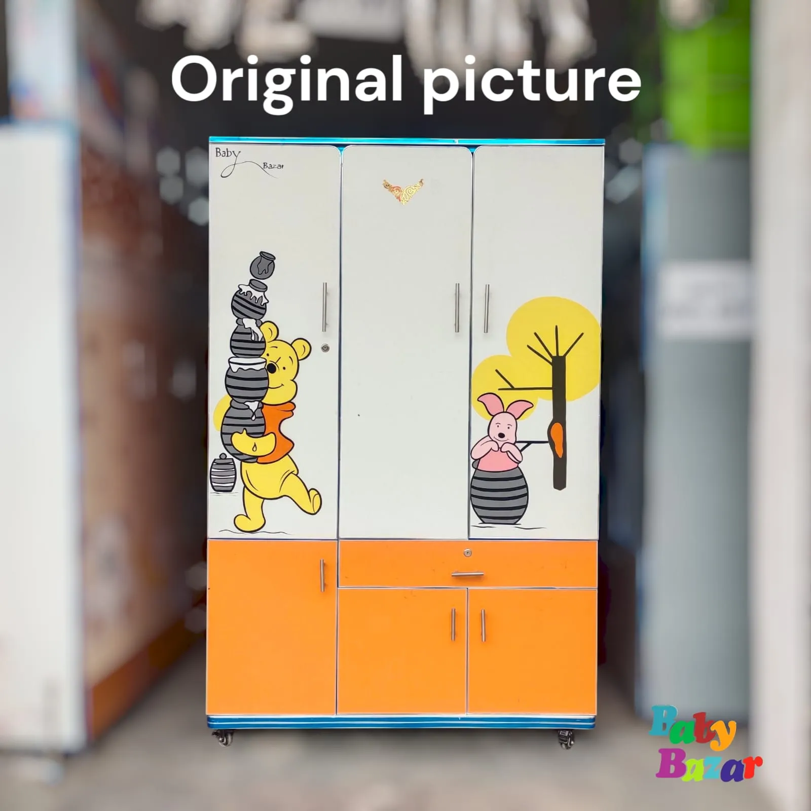 Colorful Kids’ Wardrobe with Pooh & Piglet Design