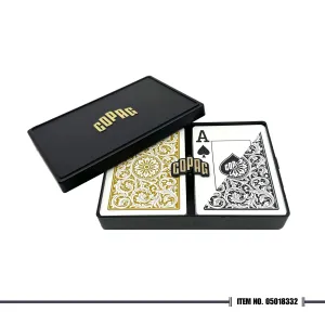 COPAG 1546 Plastic Poker Size Jumbo Index Black Gold Double Deck Set