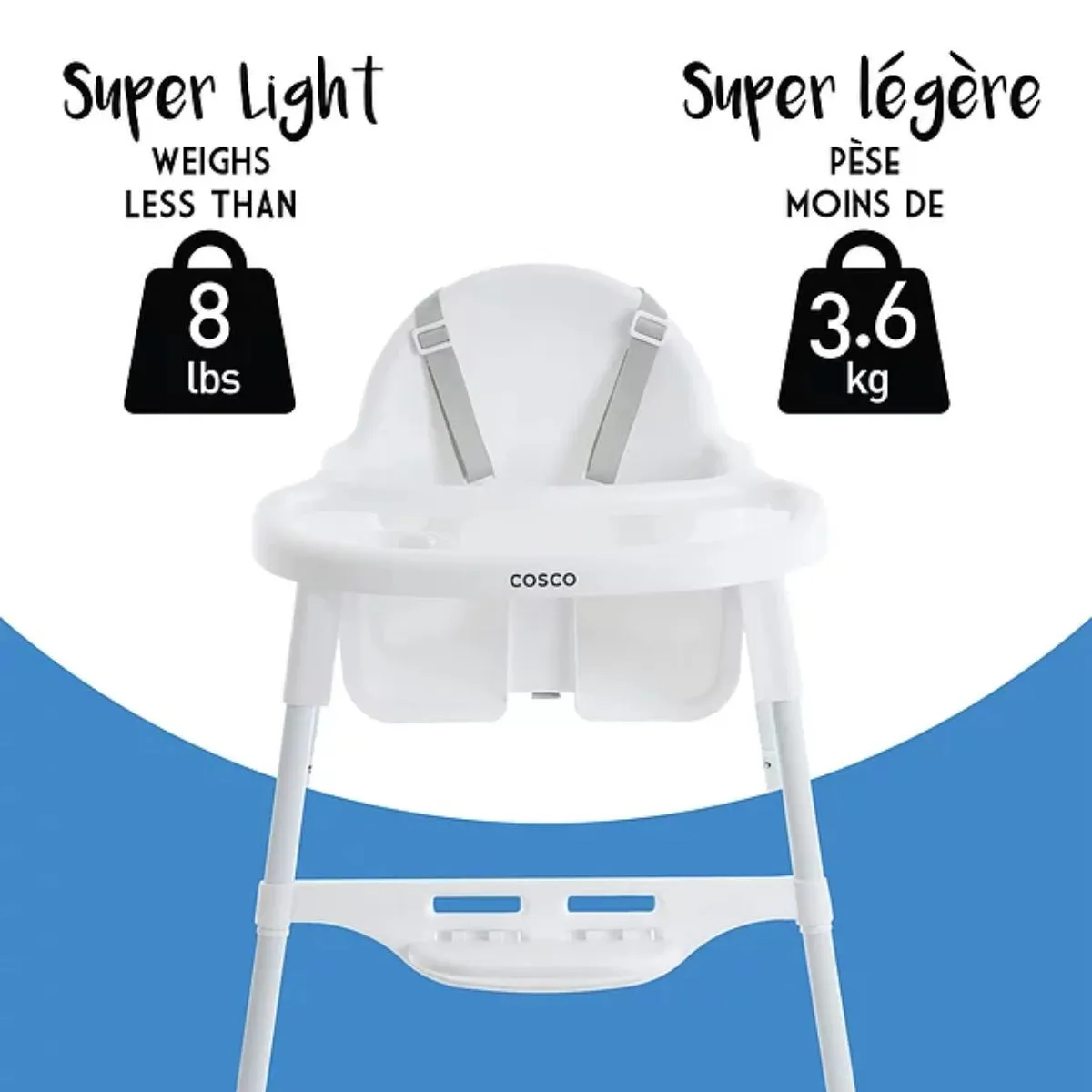 Cosco Canteen Highchair with footrest - White