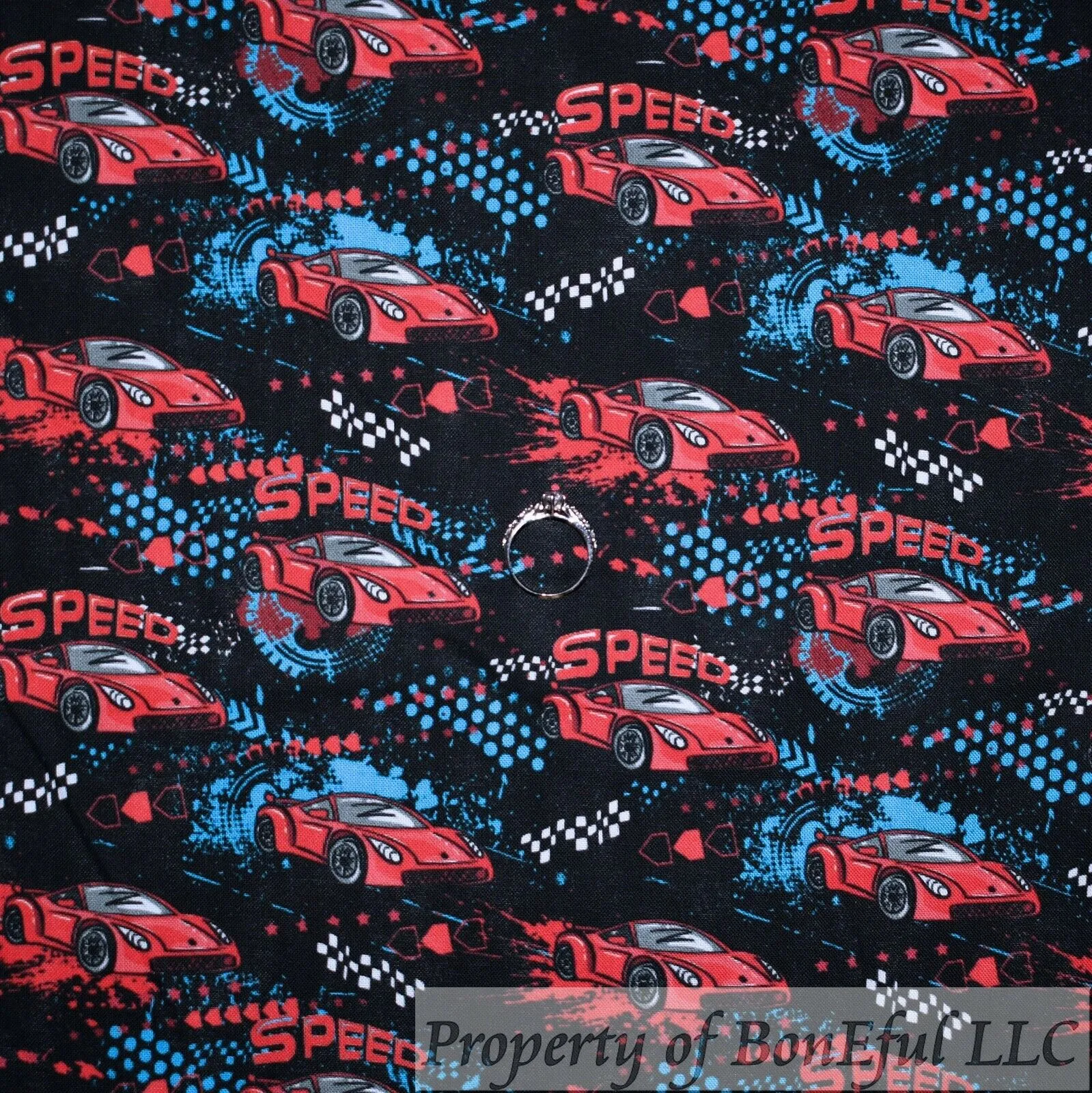 Cotton Fabric BTY Red General Sports Car Toy Classic SALE