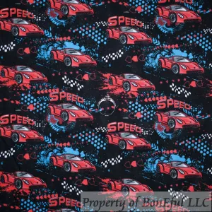 Cotton Fabric BTY Red General Sports Car Toy Classic SALE