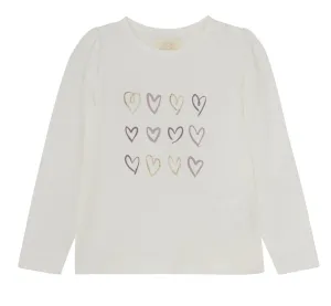 Creamie Girls Purple & Gold Hearts Long Sleeved Shirt: Size 2 to 6 Years