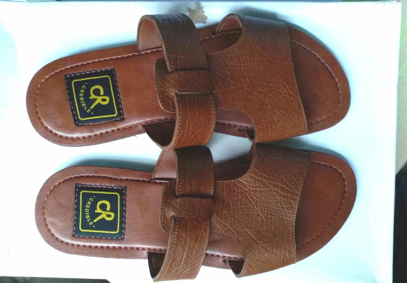 Credible Tan Leather Fashion Handmade Slippers