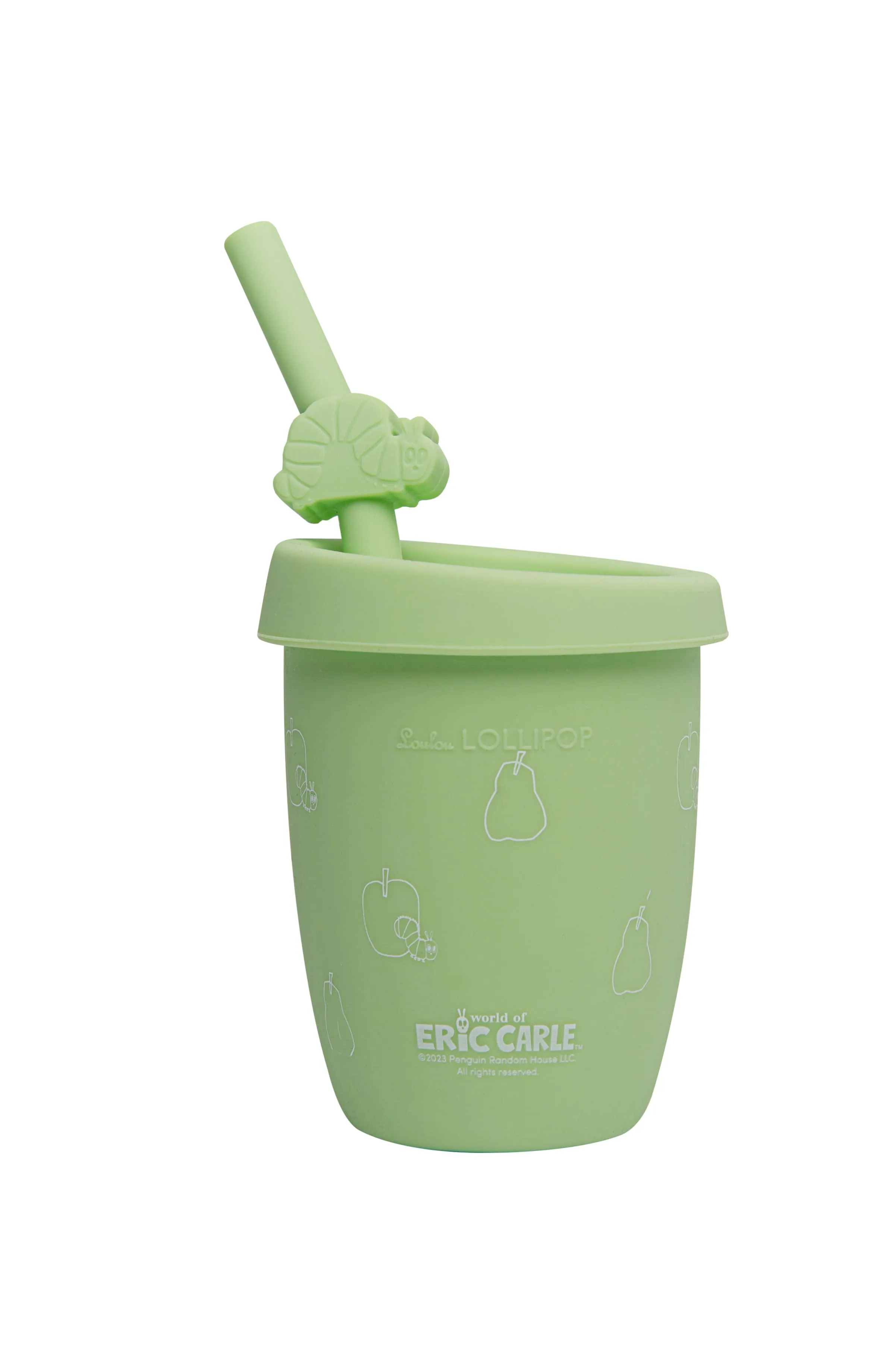 Cup with Straw - EC - Caterpillar & Apple