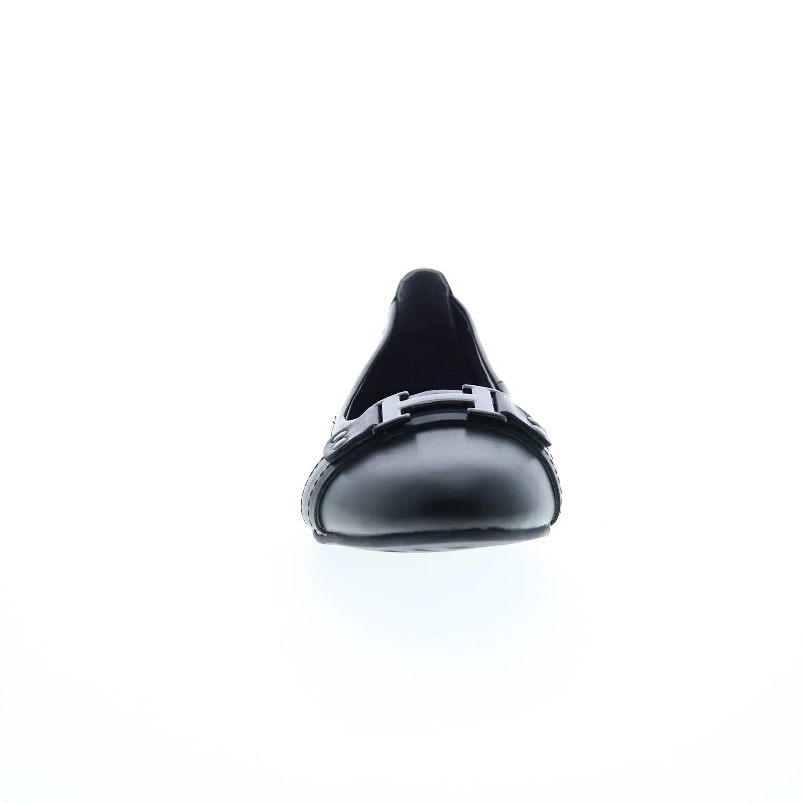 David Tate Feisty Womens Black Leather Slip On Ballet Flats Shoes