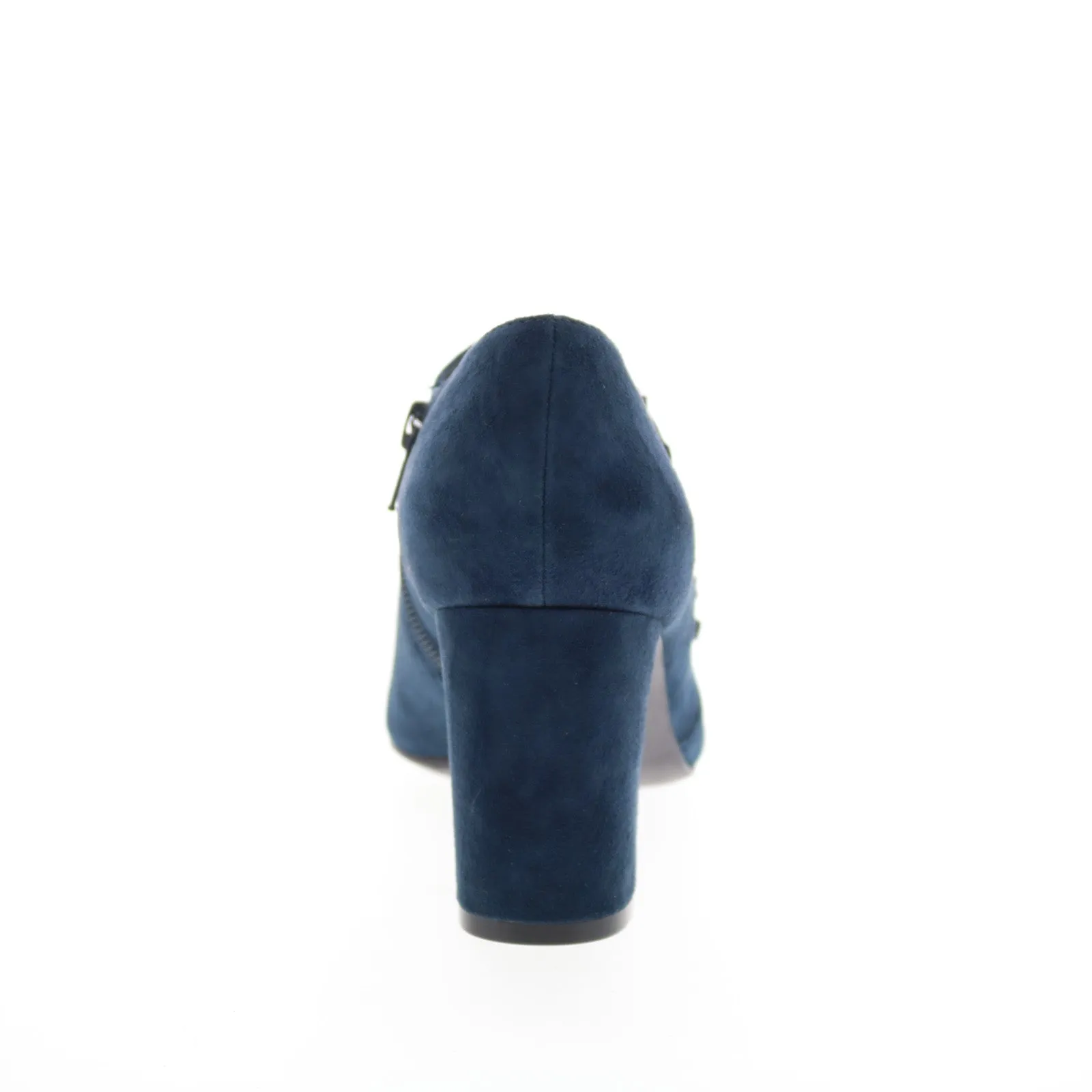 David Tate Pause Womens Blue Extra Wide Suede Zipper Ankle & Booties Boots