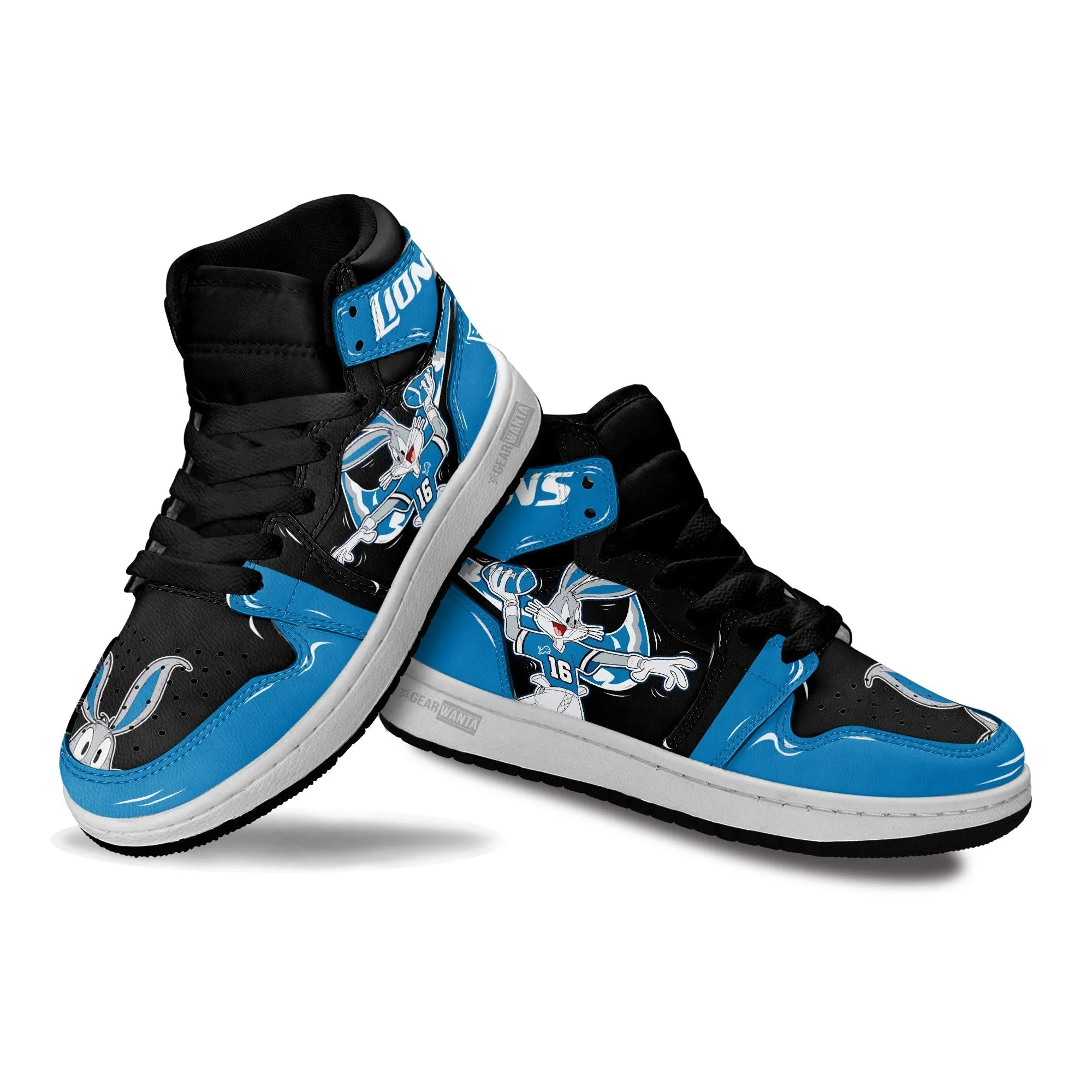 Detroit Lions Kid J1s Sneakers Custom